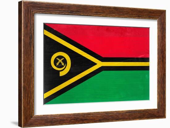 Vanuatu Flag Design with Wood Patterning - Flags of the World Series-Philippe Hugonnard-Framed Art Print