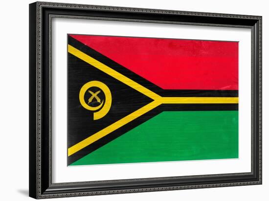 Vanuatu Flag Design with Wood Patterning - Flags of the World Series-Philippe Hugonnard-Framed Art Print