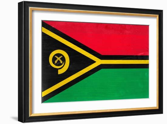 Vanuatu Flag Design with Wood Patterning - Flags of the World Series-Philippe Hugonnard-Framed Art Print