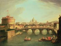 A View of Rome with the Bridge and Castel St. Angelo by the Tiber-Vanvitelli (Gaspar van Wittel)-Giclee Print