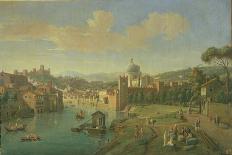 A View of Rome with the Bridge and Castel St. Angelo by the Tiber-Vanvitelli (Gaspar van Wittel)-Giclee Print
