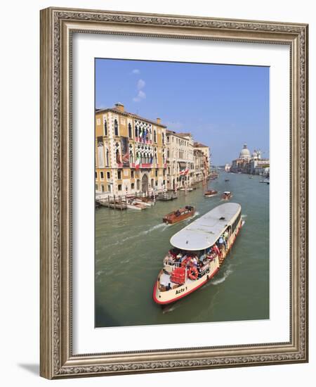 Vaporetto Water Bus, Grand Canal, Venice, UNESCO World Heritage Site, Veneto, Italy, Europe-Amanda Hall-Framed Photographic Print