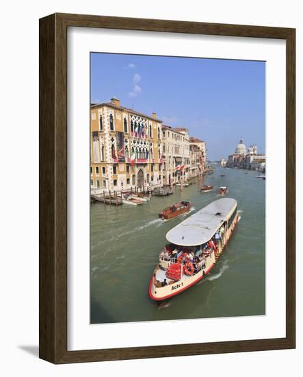 Vaporetto Water Bus, Grand Canal, Venice, UNESCO World Heritage Site, Veneto, Italy, Europe-Amanda Hall-Framed Photographic Print