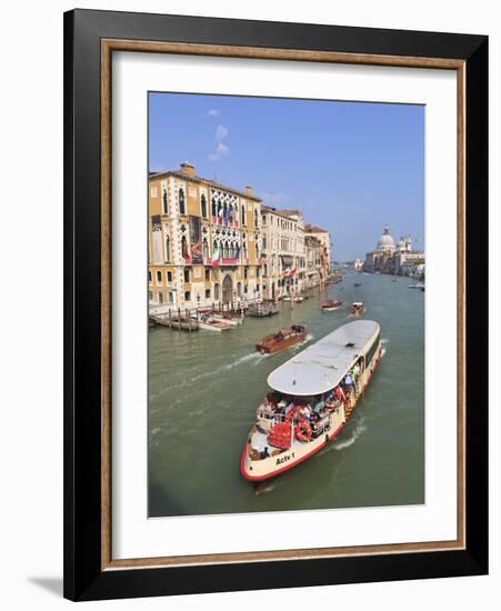 Vaporetto Water Bus, Grand Canal, Venice, UNESCO World Heritage Site, Veneto, Italy, Europe-Amanda Hall-Framed Photographic Print