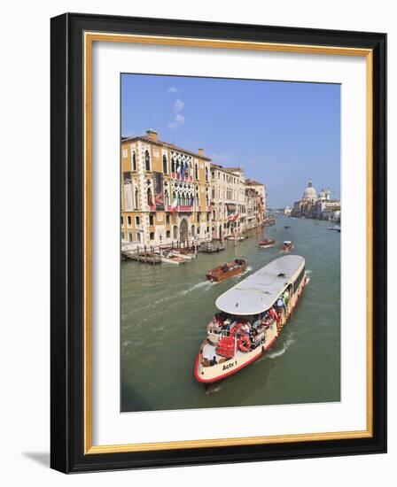 Vaporetto Water Bus, Grand Canal, Venice, UNESCO World Heritage Site, Veneto, Italy, Europe-Amanda Hall-Framed Photographic Print