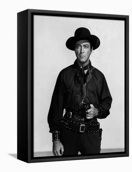 Vaquero Ride, Vaquero! by John Farrow with Robert Taylor, 1953 (b/w photo)-null-Framed Stretched Canvas