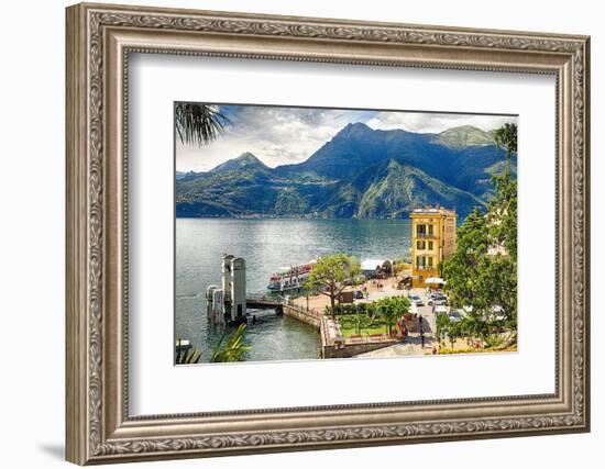 Varenna Harbor on Lake Como, Italy-George Oze-Framed Photographic Print