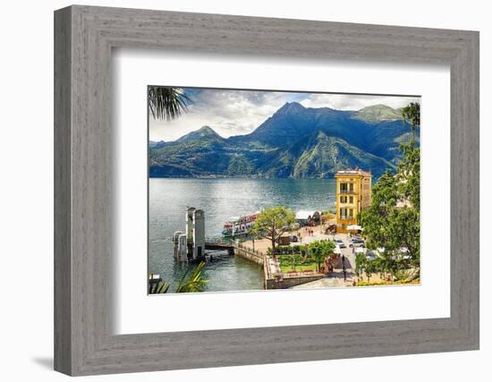 Varenna Harbor on Lake Como, Italy-George Oze-Framed Photographic Print