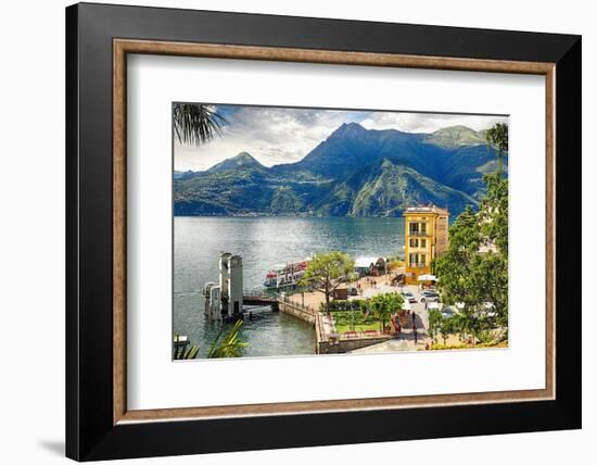 Varenna Harbor on Lake Como, Italy-George Oze-Framed Photographic Print