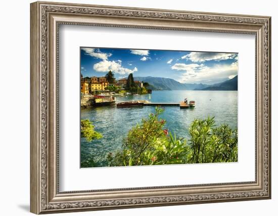 Varenna Harbor View On Lake Como-George Oze-Framed Photographic Print