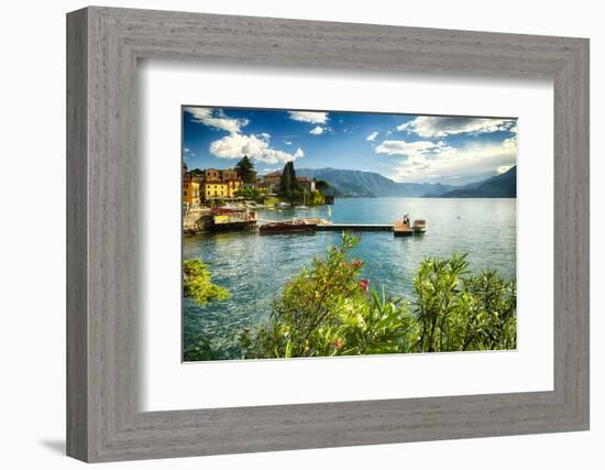 Varenna Harbor View On Lake Como-George Oze-Framed Photographic Print