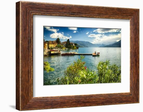 Varenna Harbor View On Lake Como-George Oze-Framed Photographic Print