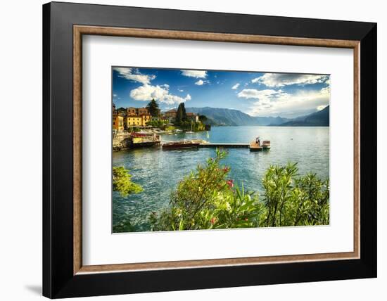 Varenna Harbor View On Lake Como-George Oze-Framed Photographic Print