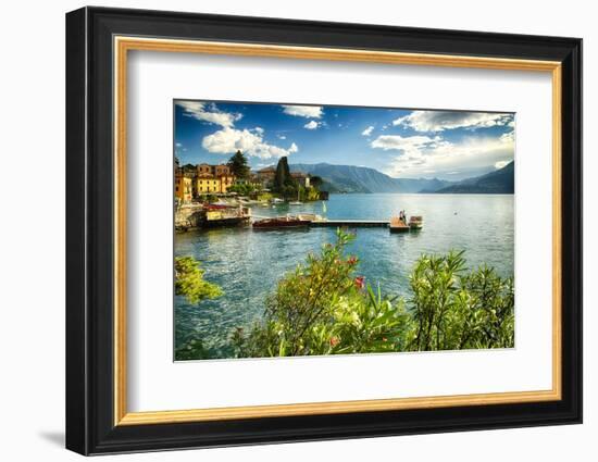 Varenna Harbor View On Lake Como-George Oze-Framed Photographic Print