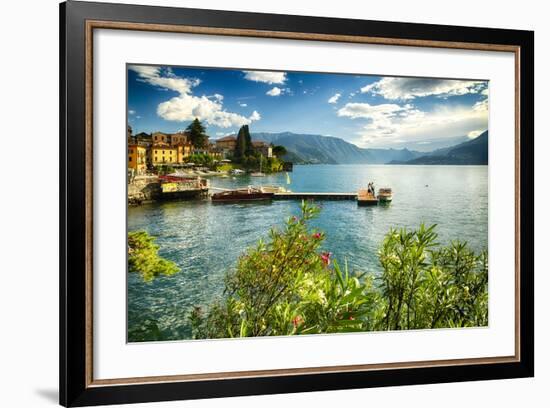 Varenna Harbor View On Lake Como-George Oze-Framed Photographic Print