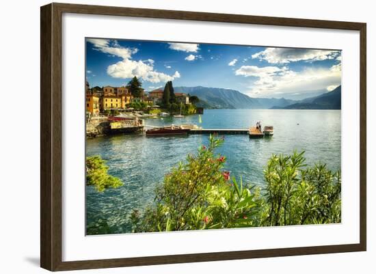 Varenna Harbor View On Lake Como-George Oze-Framed Photographic Print