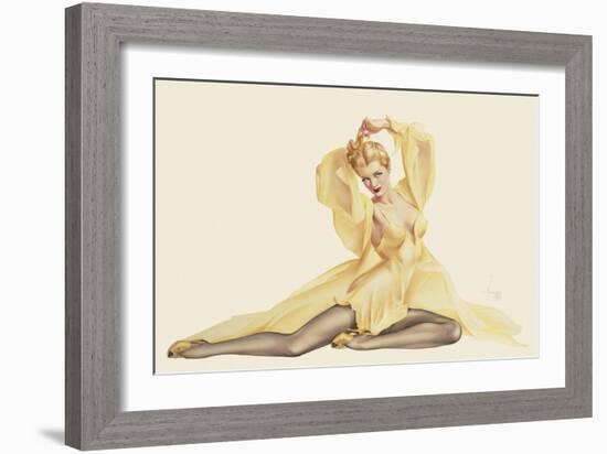 Varga Girl, April 1942-Alberto Vargas-Framed Art Print