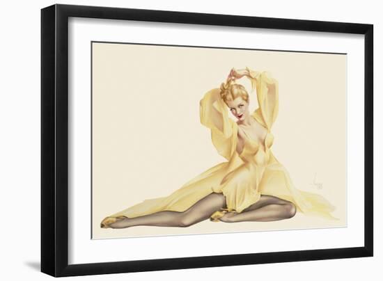 Varga Girl, April 1942-Alberto Vargas-Framed Art Print