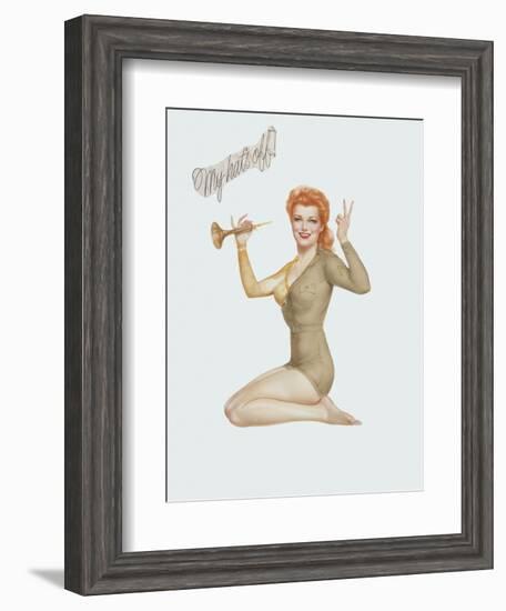 Varga Girl, April 1943-Alberto Vargas-Framed Art Print