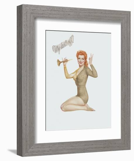 Varga Girl, April 1943-Alberto Vargas-Framed Art Print