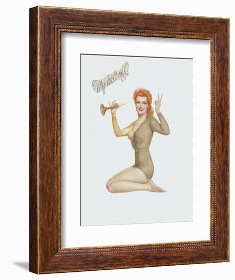 Varga Girl, April 1943-Alberto Vargas-Framed Art Print