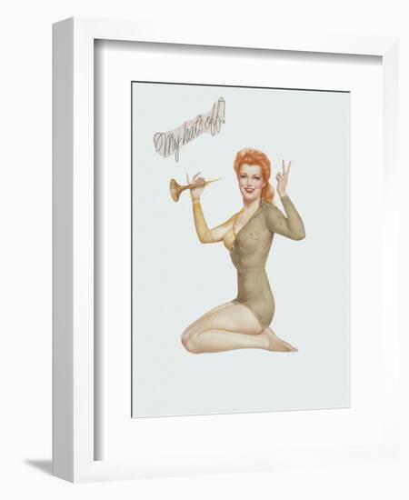 Varga Girl, April 1943-Alberto Vargas-Framed Art Print