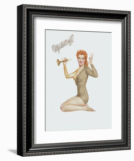 Varga Girl, April 1943-Alberto Vargas-Framed Art Print