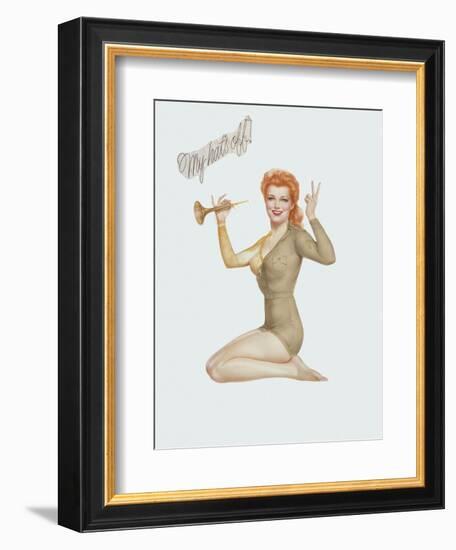 Varga Girl, April 1943-Alberto Vargas-Framed Art Print