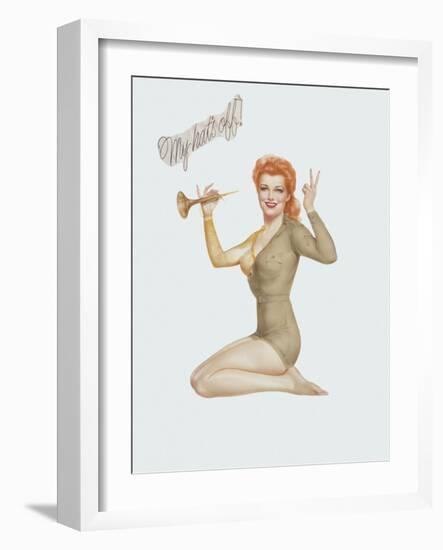 Varga Girl, April 1943-Alberto Vargas-Framed Art Print