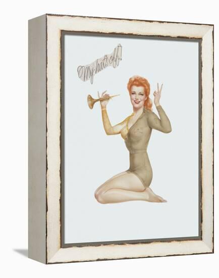 Varga Girl, April 1943-Alberto Vargas-Framed Stretched Canvas