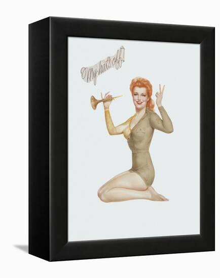 Varga Girl, April 1943-Alberto Vargas-Framed Stretched Canvas