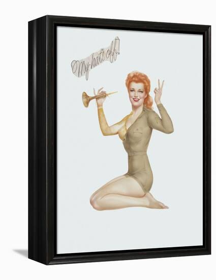 Varga Girl, April 1943-Alberto Vargas-Framed Stretched Canvas