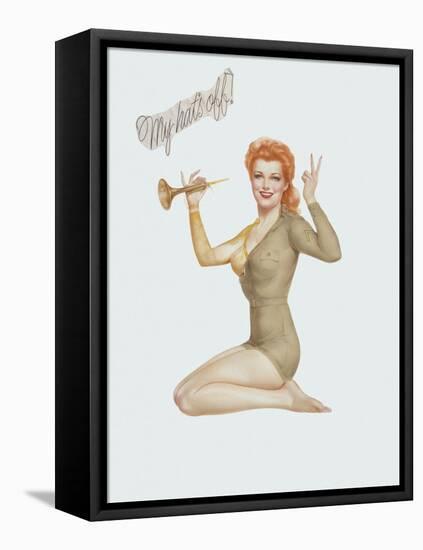 Varga Girl, April 1943-Alberto Vargas-Framed Stretched Canvas