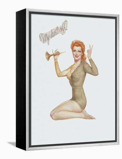 Varga Girl, April 1943-Alberto Vargas-Framed Stretched Canvas