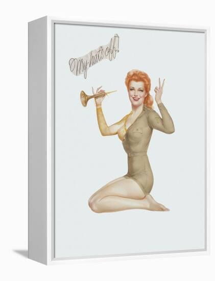 Varga Girl, April 1943-Alberto Vargas-Framed Stretched Canvas