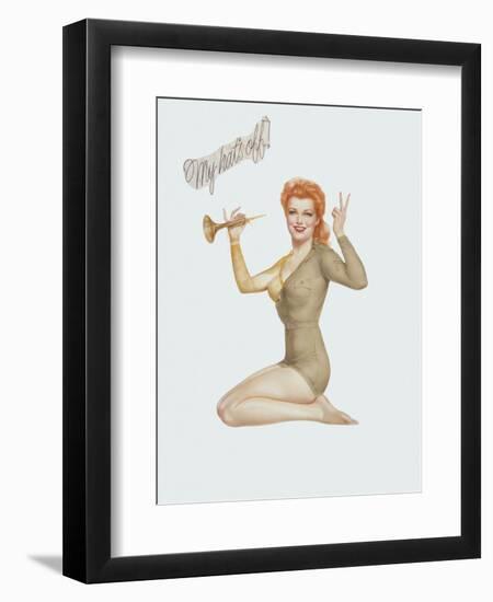 Varga Girl, April 1943-Alberto Vargas-Framed Premium Giclee Print