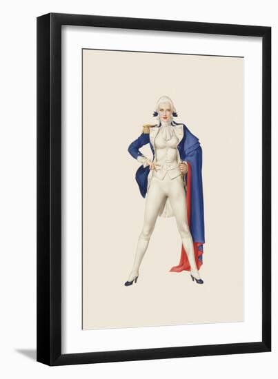 Varga Girl, August 1942-Alberto Vargas-Framed Art Print