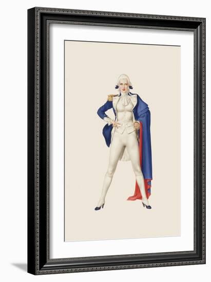 Varga Girl, August 1942-Alberto Vargas-Framed Art Print