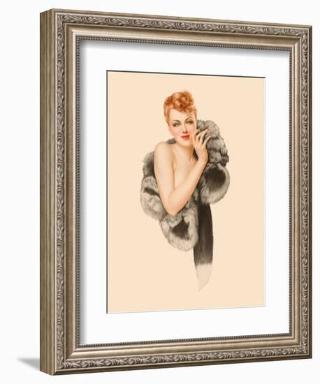 Varga Girl, December 1941-Alberto Vargas-Framed Art Print