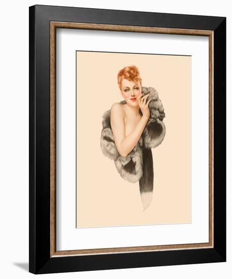 Varga Girl, December 1941-Alberto Vargas-Framed Art Print