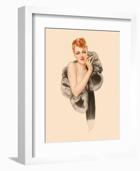 Varga Girl, December 1941-Alberto Vargas-Framed Art Print