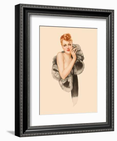 Varga Girl, December 1941-Alberto Vargas-Framed Art Print