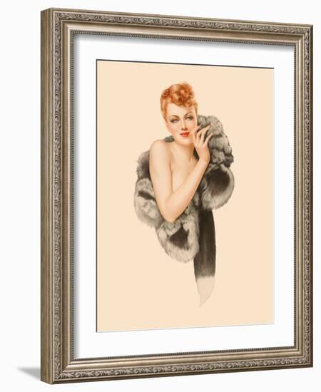 Varga Girl, December 1941-Alberto Vargas-Framed Art Print