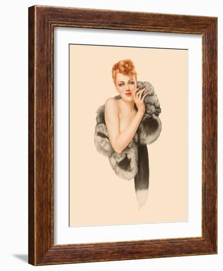 Varga Girl, December 1941-Alberto Vargas-Framed Art Print