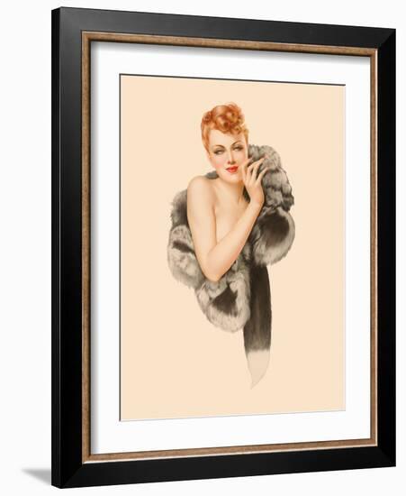 Varga Girl, December 1941-Alberto Vargas-Framed Art Print