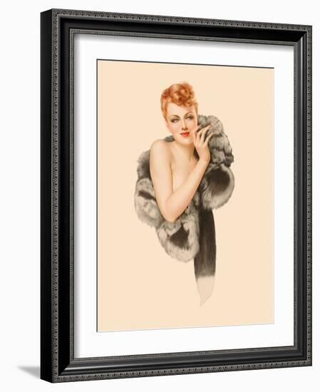 Varga Girl, December 1941-Alberto Vargas-Framed Art Print