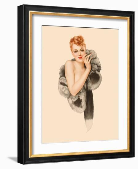 Varga Girl, December 1941-Alberto Vargas-Framed Art Print