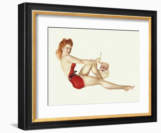 Varga Girl, December 1942-Alberto Vargas-Framed Art Print