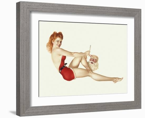 Varga Girl, December 1942-Alberto Vargas-Framed Art Print