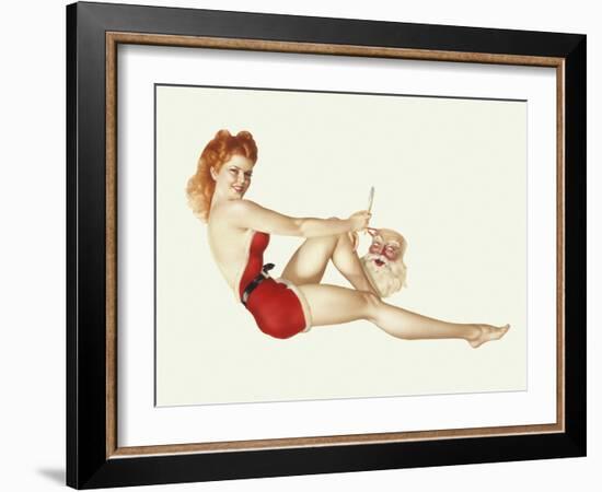 Varga Girl, December 1942-Alberto Vargas-Framed Art Print